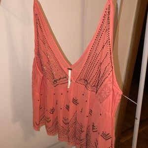 Salmon pink Free People tank top
